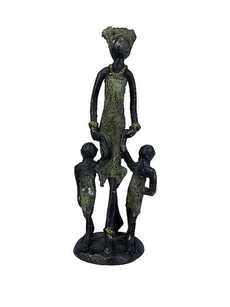 Bronze-Skulptur "Frau mit Kindern" by Issouf